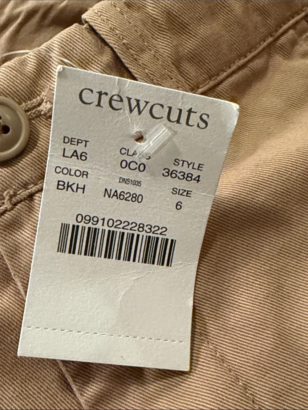 NWT Crewcuts Kids Classic Khaki Shorts in Tan Size 6